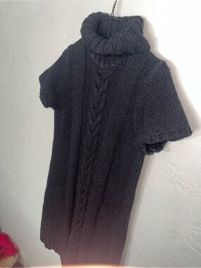 GAP Angora Camel Hair Lamb’s Wool Blend Maternity Cable Knit Sweater Mini Dress